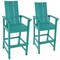 Tall Adirondack Chair Outdoor Bar Stool with Ergonomic Backrest for Backyard - 27.5" x 23" x 52" (L x W x H)